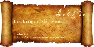 Leitinger Ágnes névjegykártya